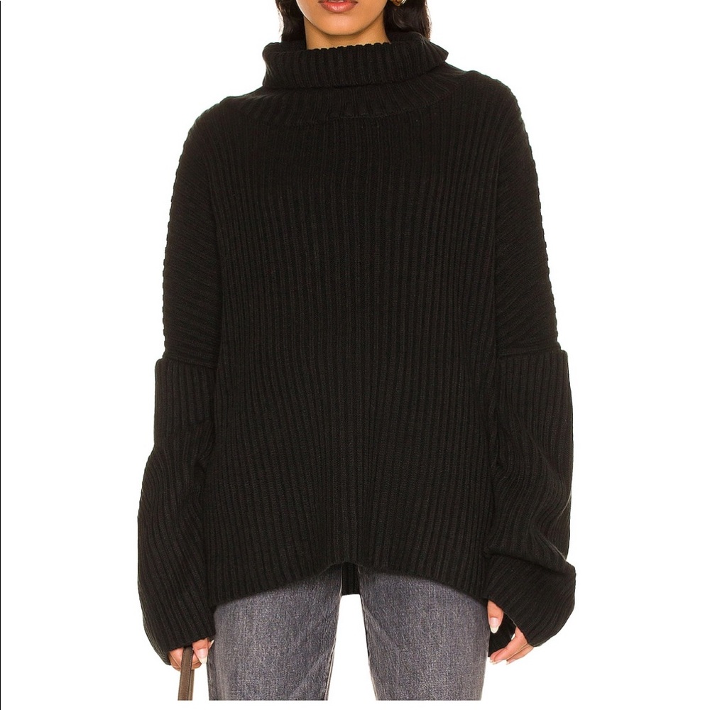 Revolve Casey Sweater Black Chunky turtle neck